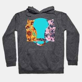 Flower Cats Sunflowers and Roses Hoodie